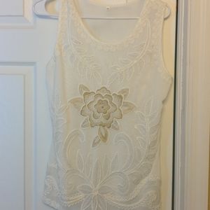 Embroidered and sequins flower top